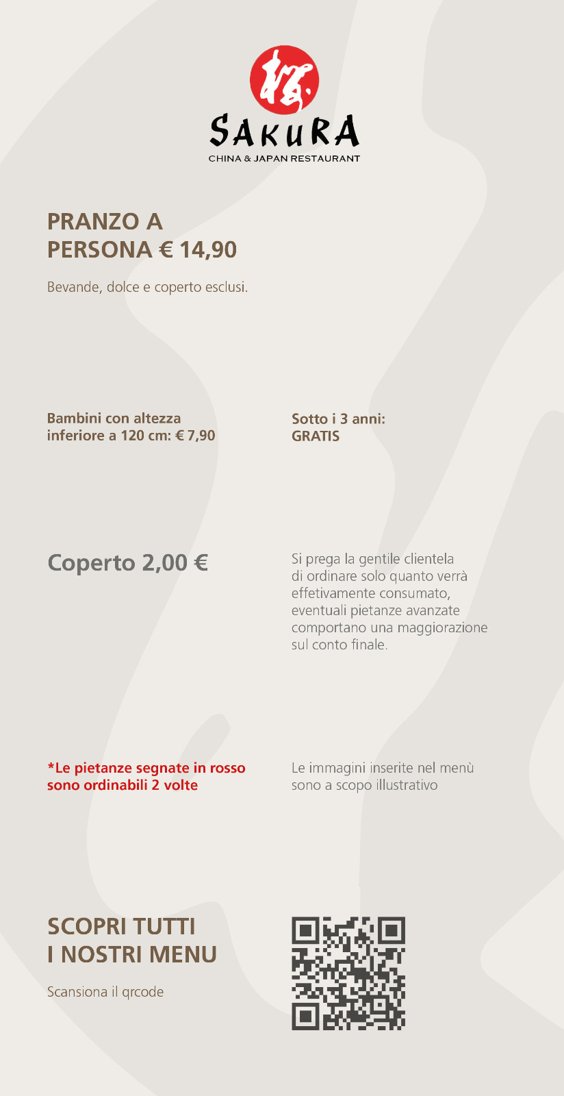 Menù Settimanale Pranzo Sakura Cene Bergamo
